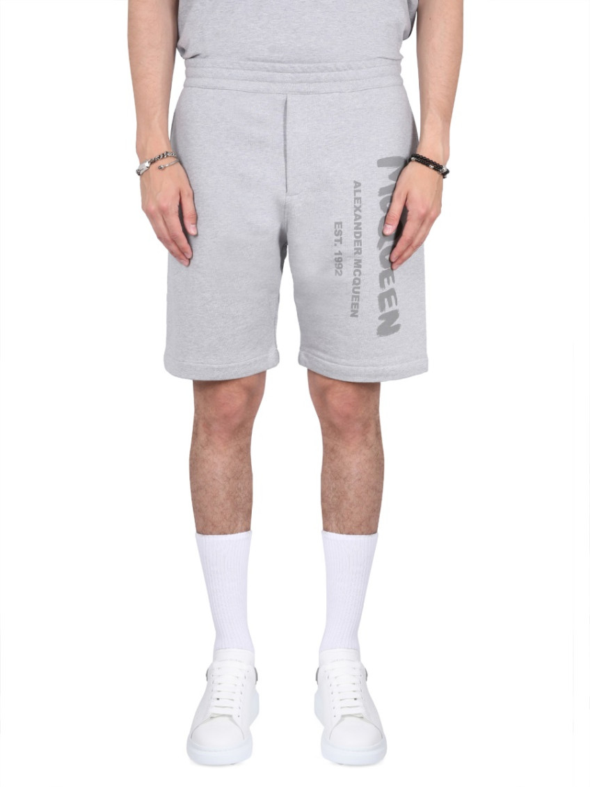 Light Grey Logo Shorts