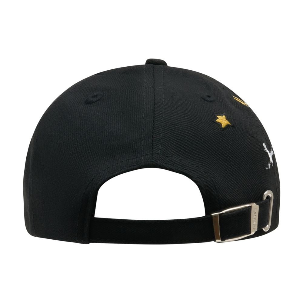 A-003-63 Wool with Embroidered Details Baseball Cap — Black