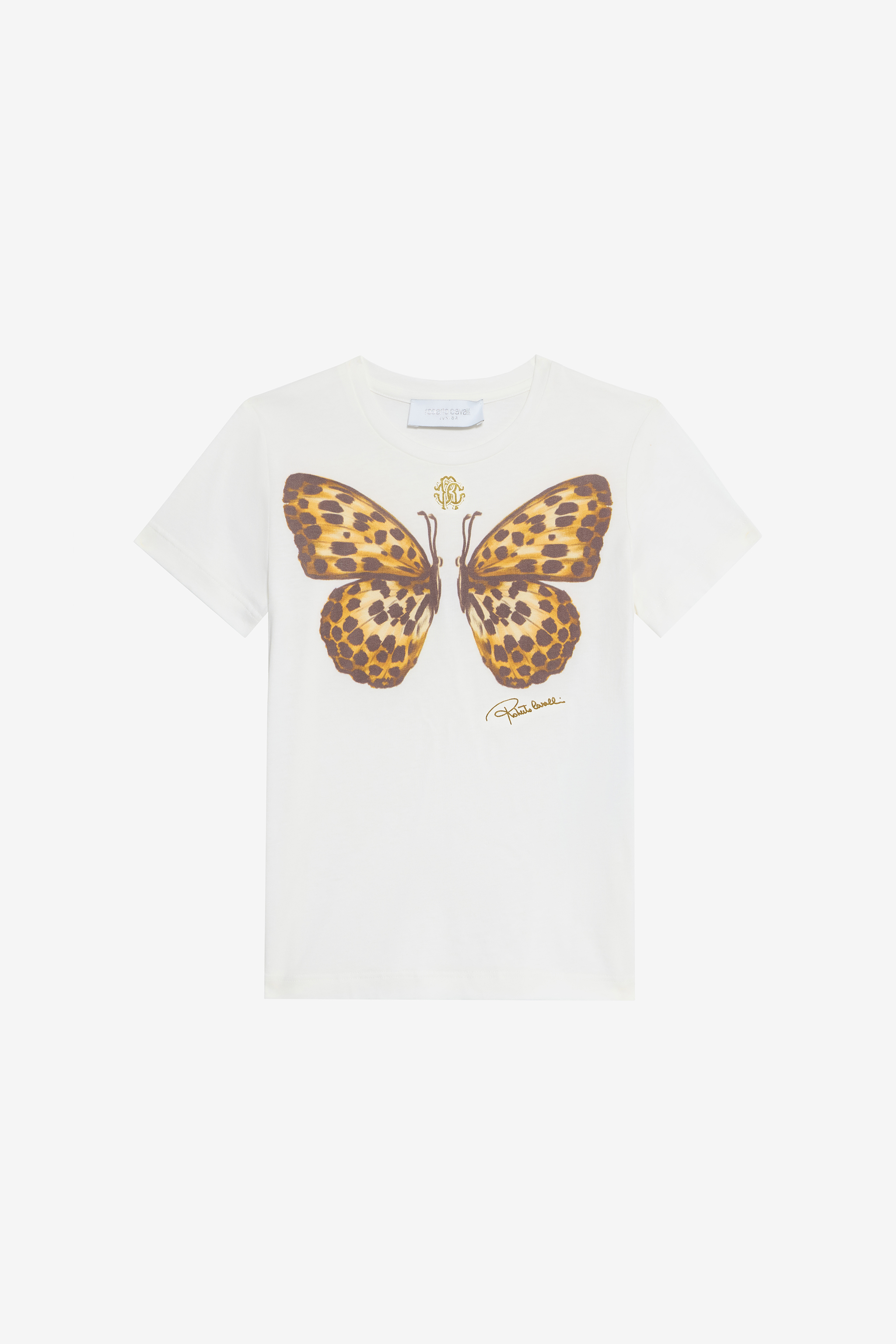 Milk White T-shirt With Butterfly Print