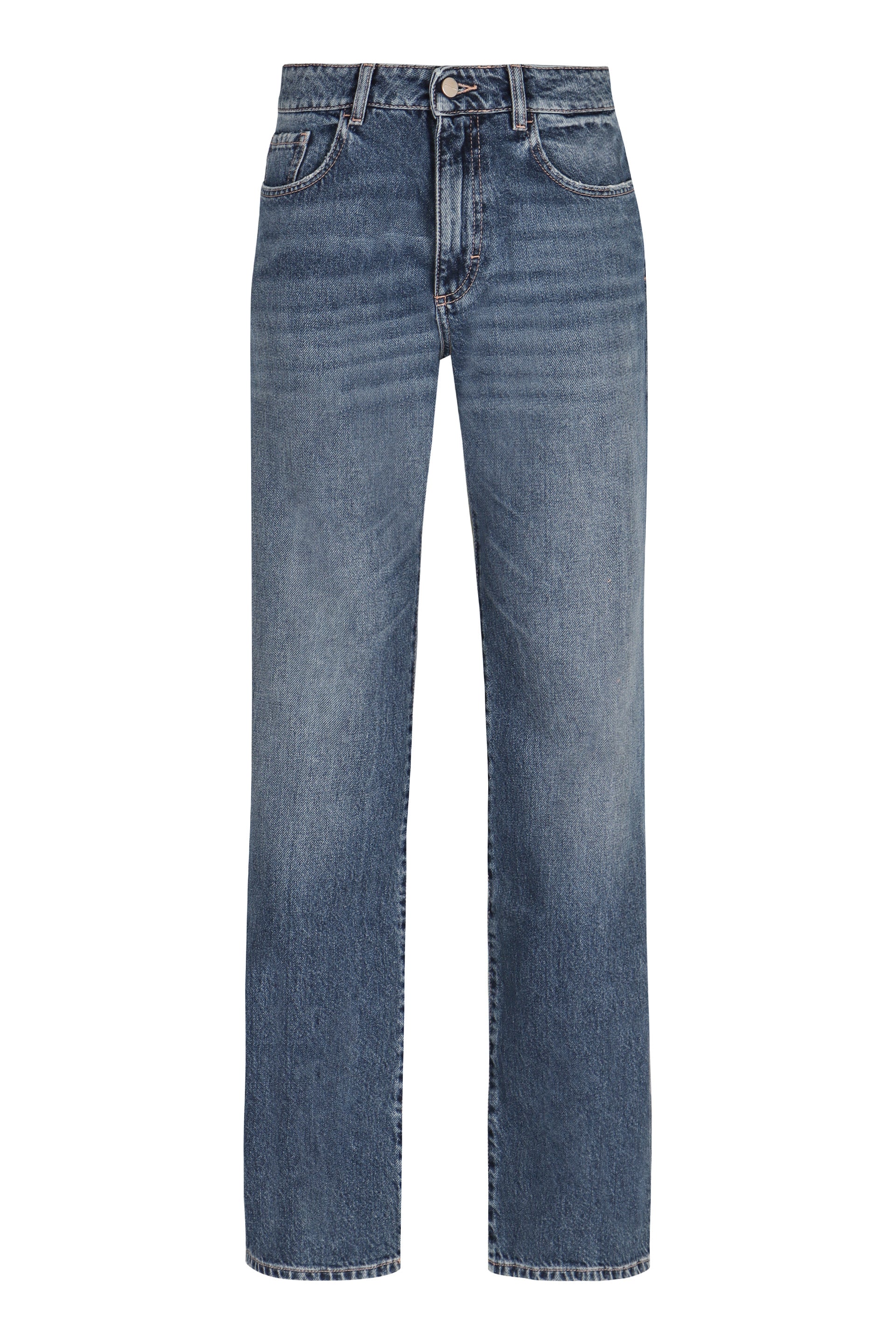 Straight-Leg Logo Back Denim Jeans