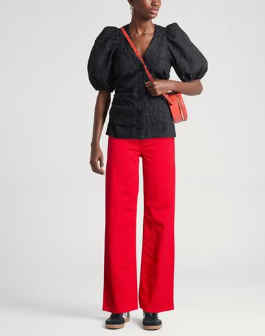 Woman Jeans Red Size 10 Cotton, Elastane