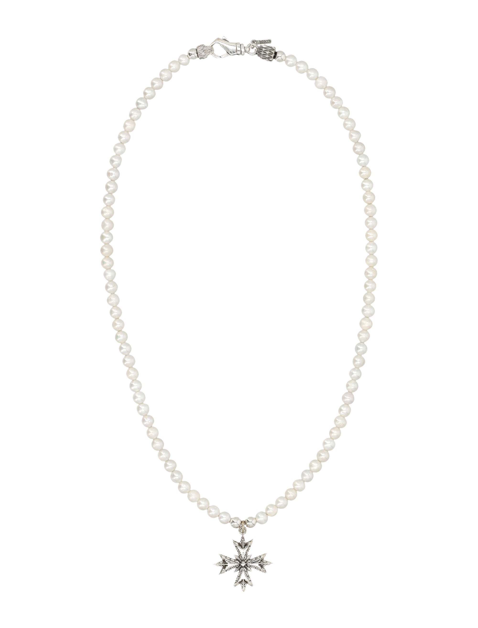 Timeless Elegance Freshwater Pearl Necklace with Sterling Silver Cross Pendant