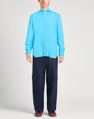 Man Shirt Turquoise Size 17 ¾ Cotton