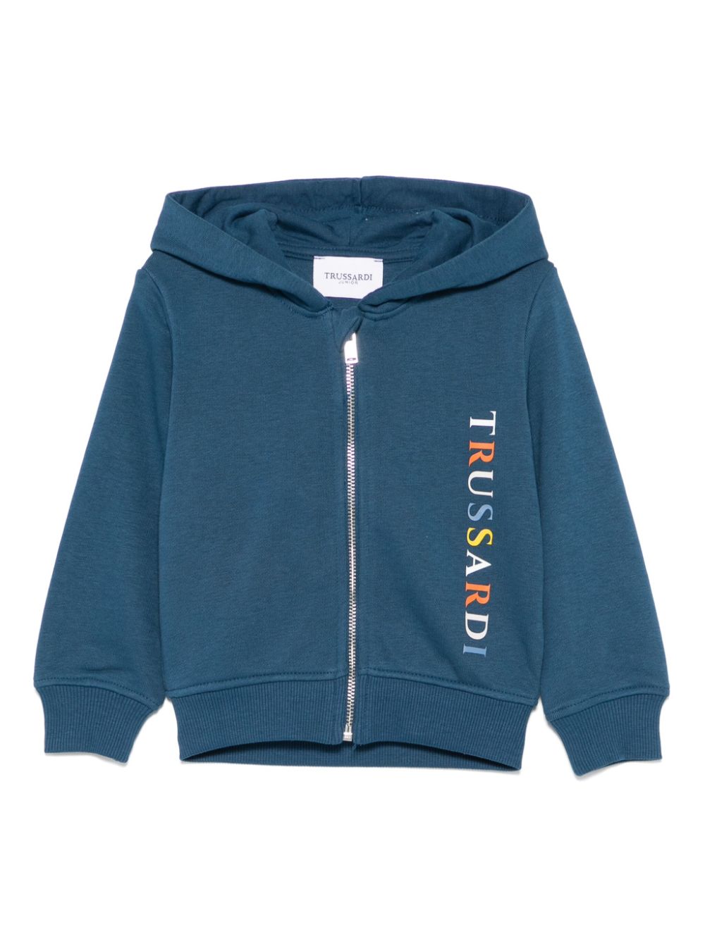 Raised logo-detail hoodie - Blue