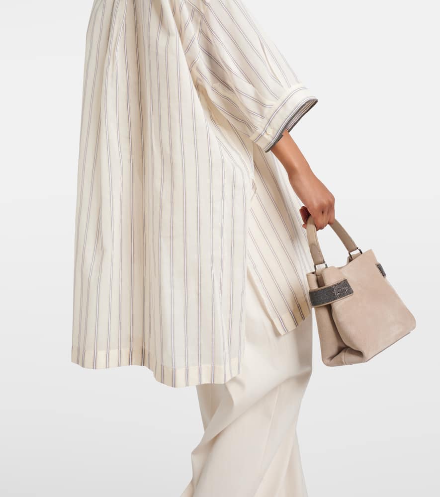 Striped cotton and silk shirt