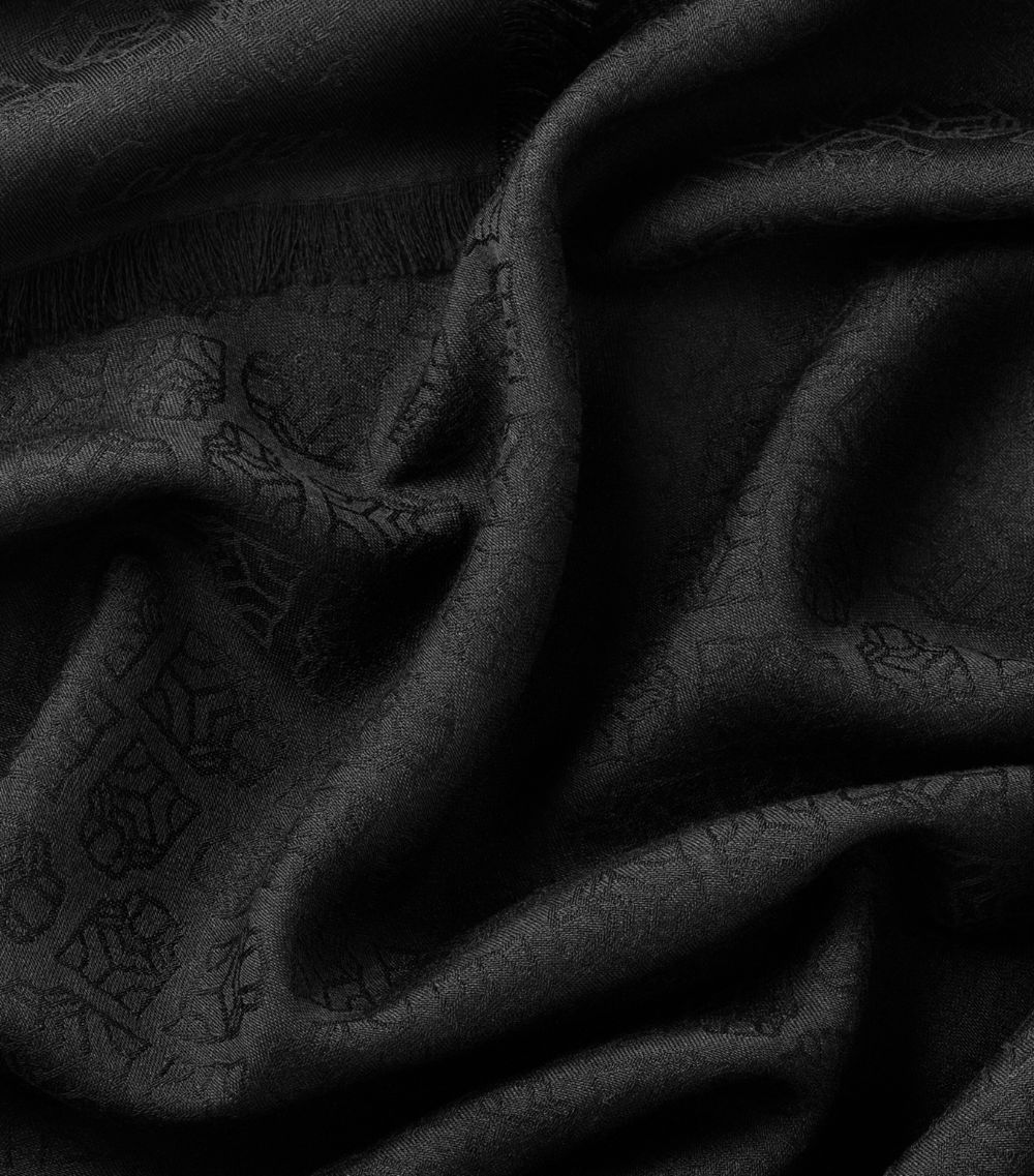 Cashmere-Wool-Silk Panther Shawl Scarf