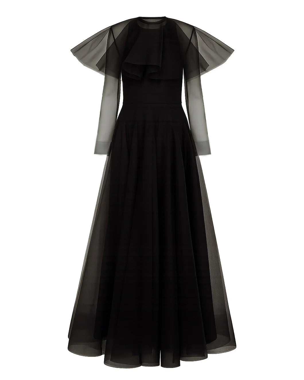 Textured Organza Long Full Circle Dress