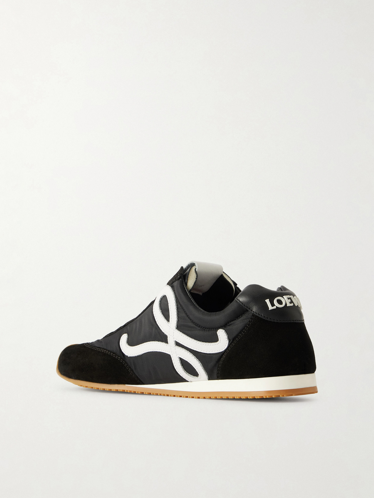 Ballet Runner 2.0 Logo-appliquéd Leather, Shell And Suede Sneakers - Black