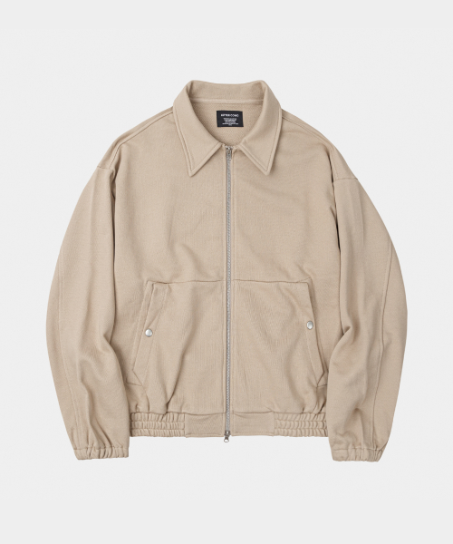 Heavy Cotton Blouson Sweat Jacket Beige