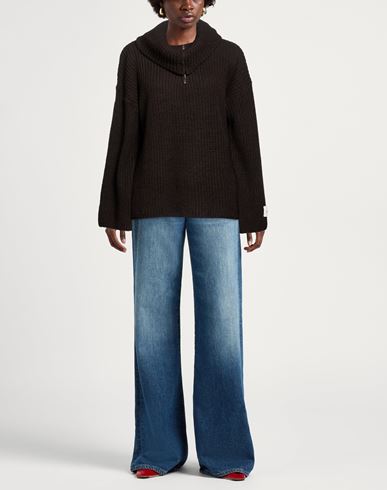 Woman Turtleneck Dark brown Size M Acrylic, Wool, Viscose, Alpaca wool