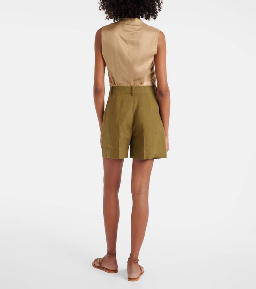 Tracy pleated linen shorts