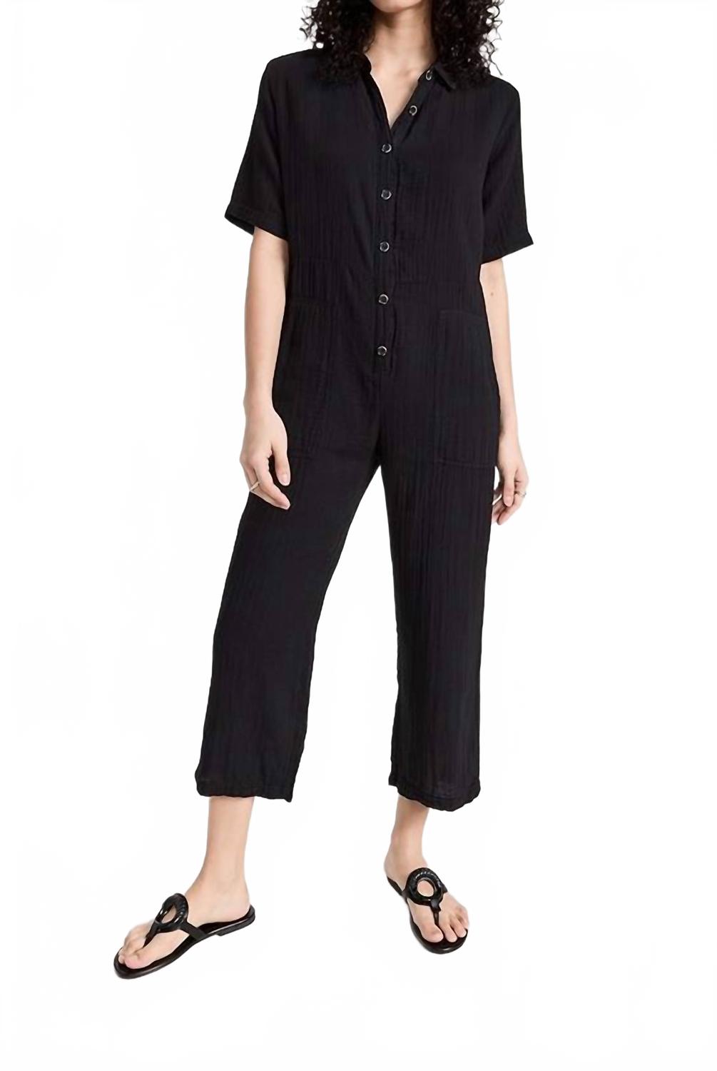 Elia Gauze Jumpsuit In Black