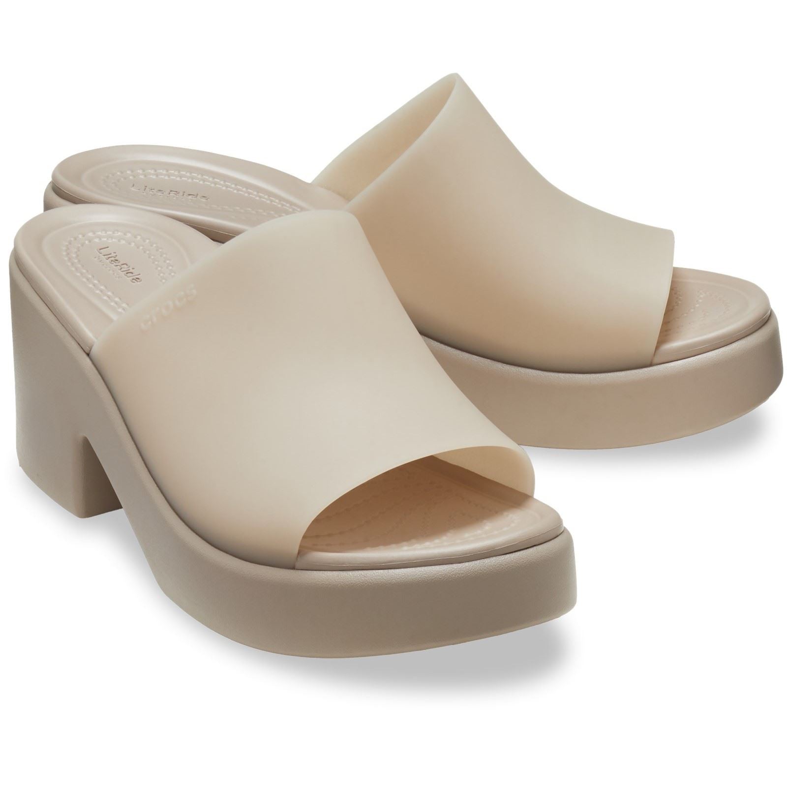 Crocs Brooklyn Slide Heel Women's Taupe Hee