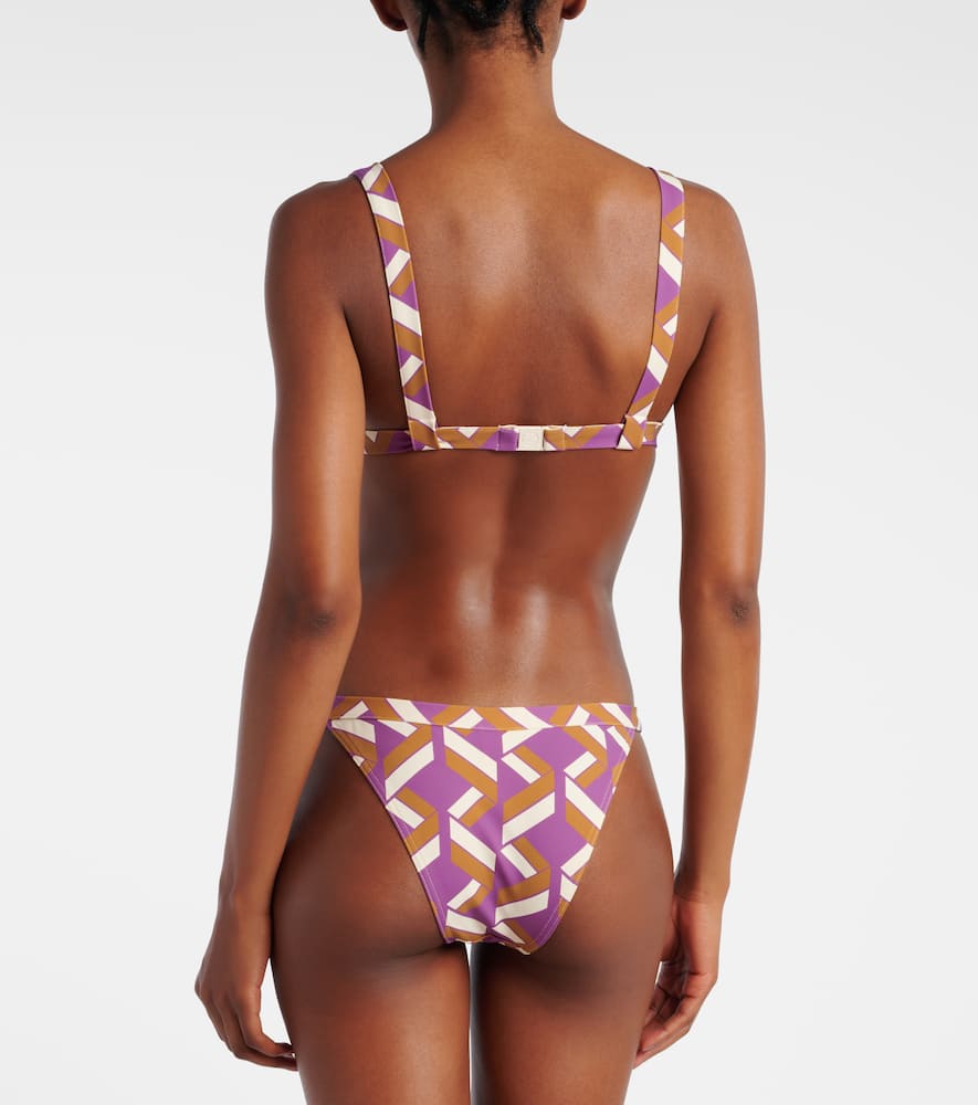 Fever printed high-rise bikini bottoms