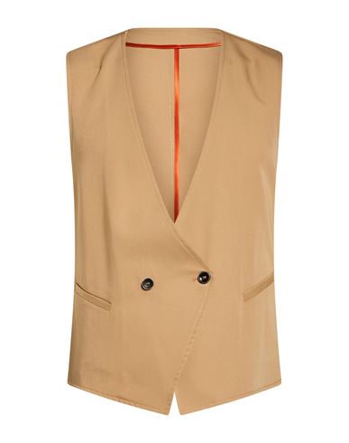 Man Tailored Vest Sand Size 38 Polyester, Viscose, Elastane