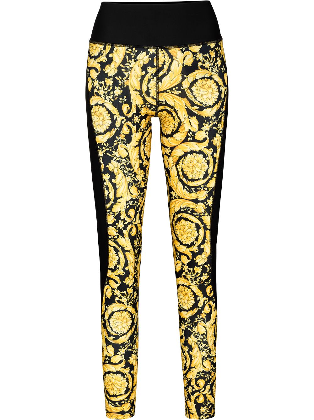 Barocco print high-waisted leggings - Black