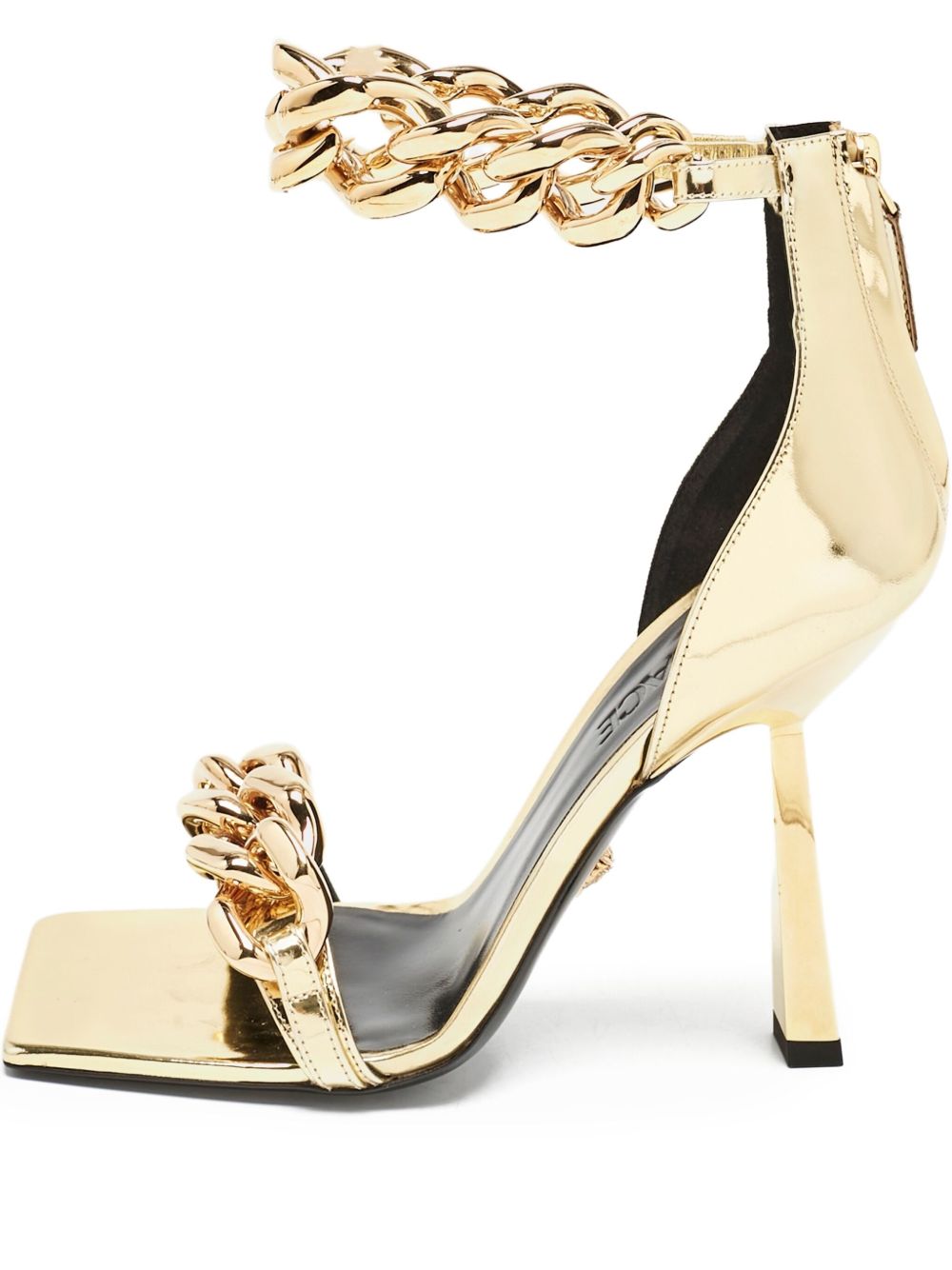 Medusa chain ankle-strap sandals - Gold