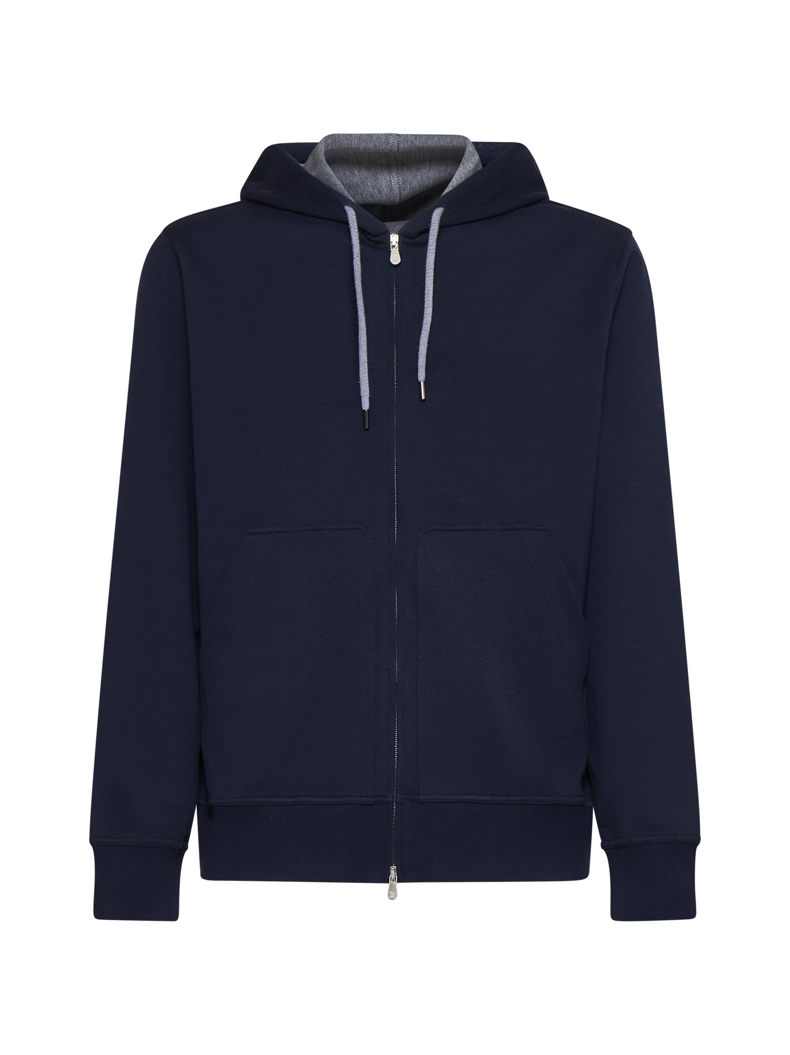 Zip-up jersey hoodie - Blue
