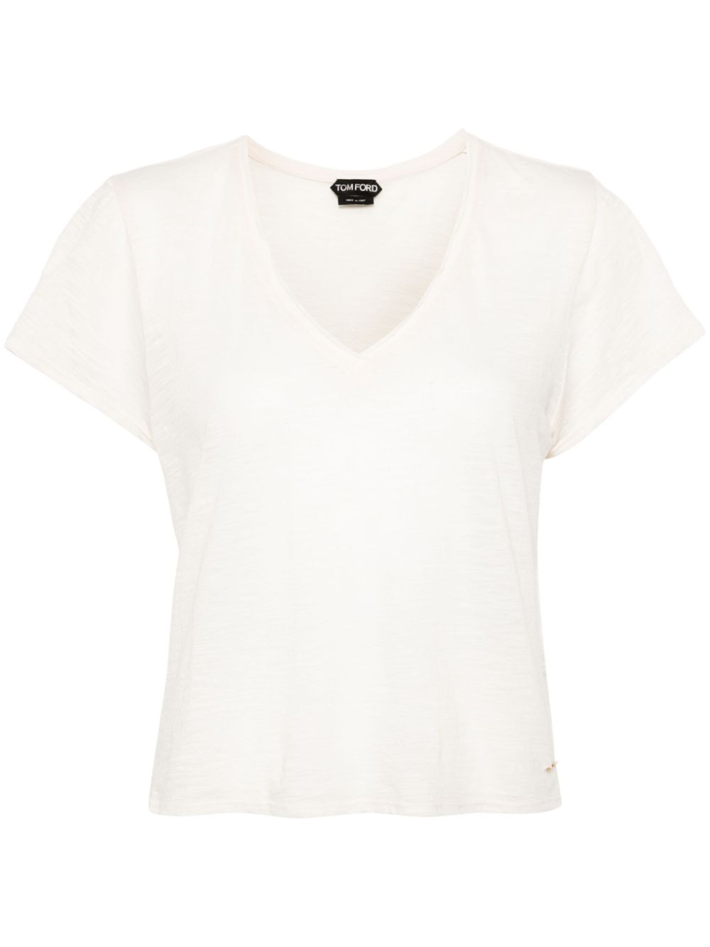 Semi-sheer slub T-shirt - Pink