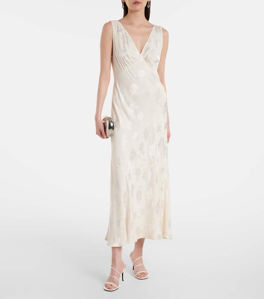 Sandrine floral jacquard midi dress
