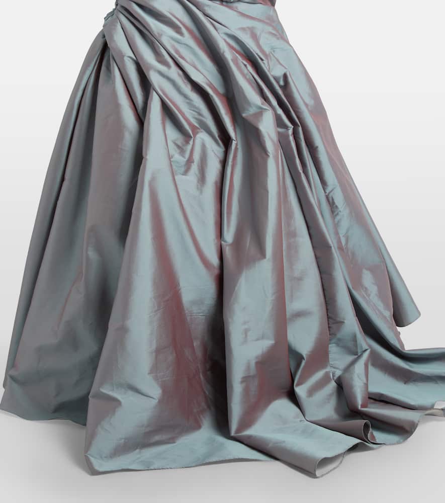 Asymmetric ruched gown