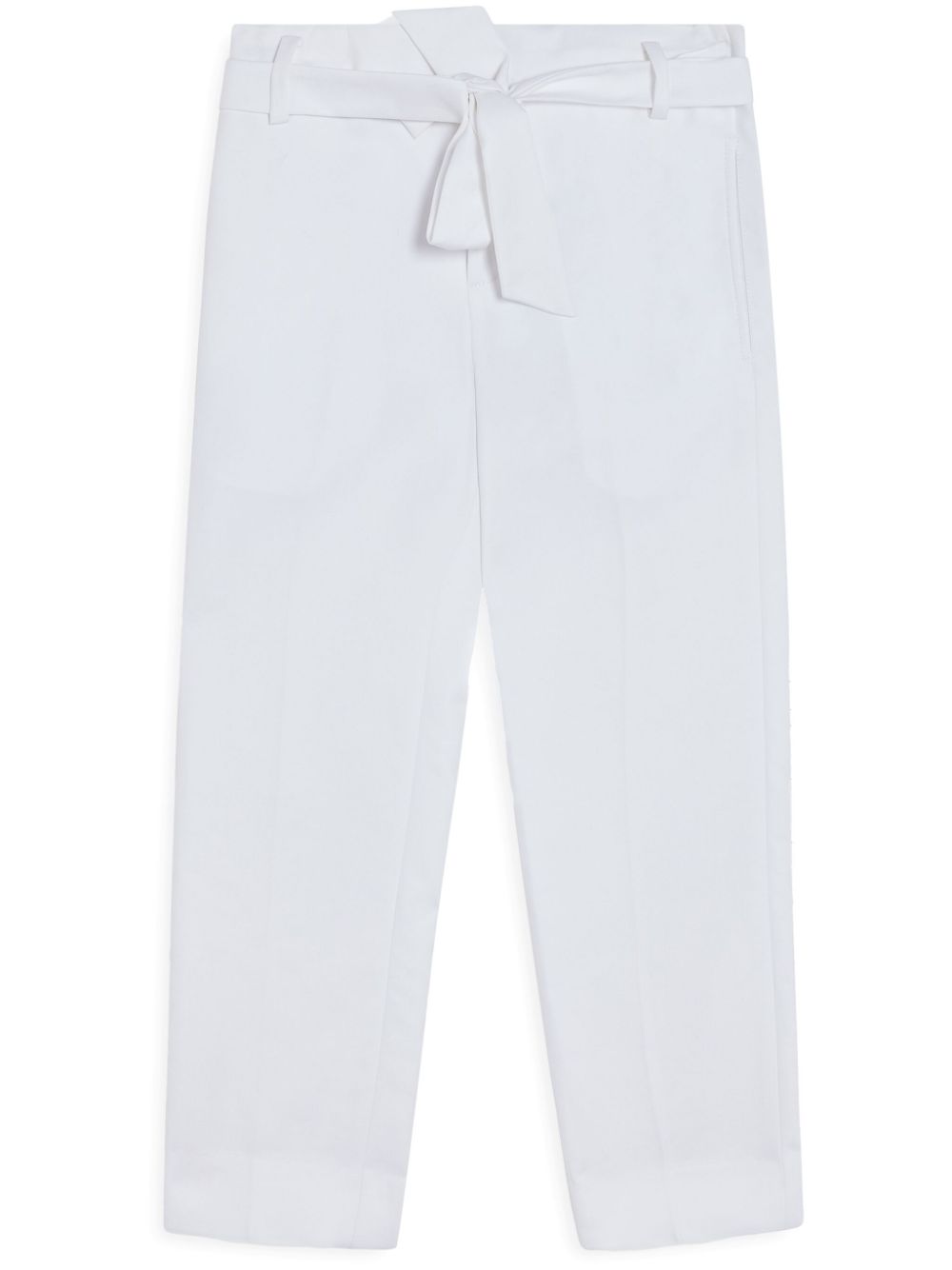 Belted straight-leg trousers - White