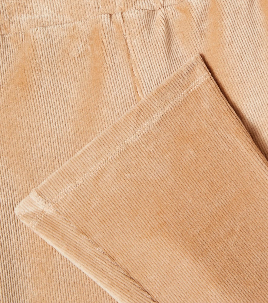 Ribbed-knit cotton-blend velvet leggings