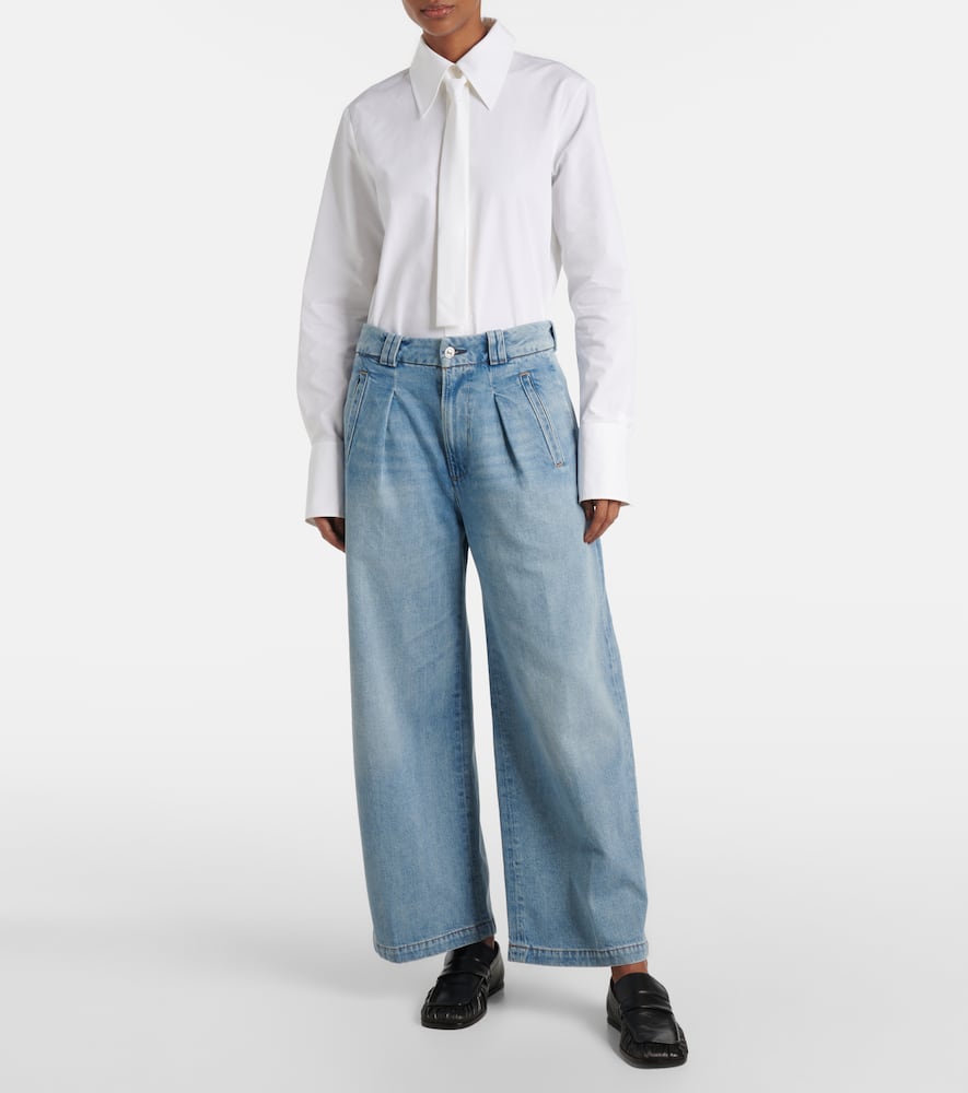Cara twill cropped wide-leg pants
