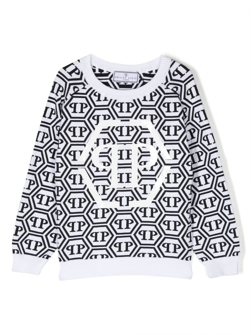 Intarsia-knit logo sweatshirt - Black