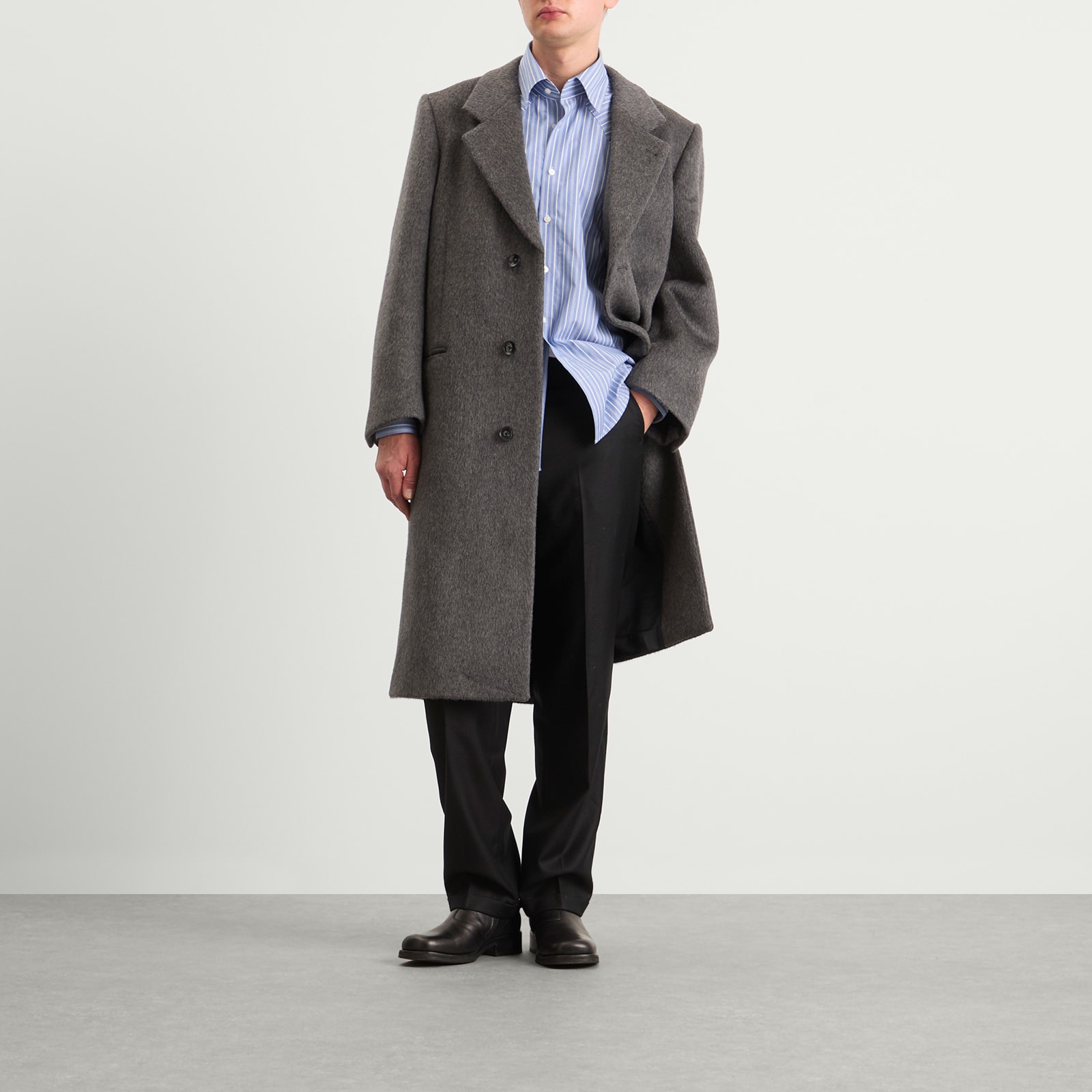 Men's Hewitt Wool Coat Silver Grey