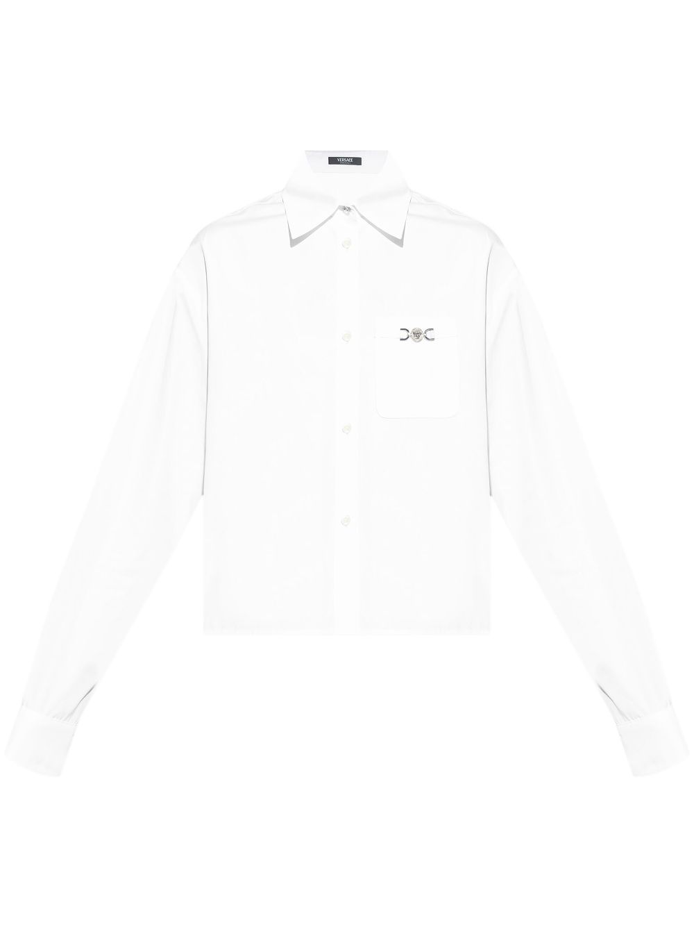 Medusa-plaque cotton shirt - White