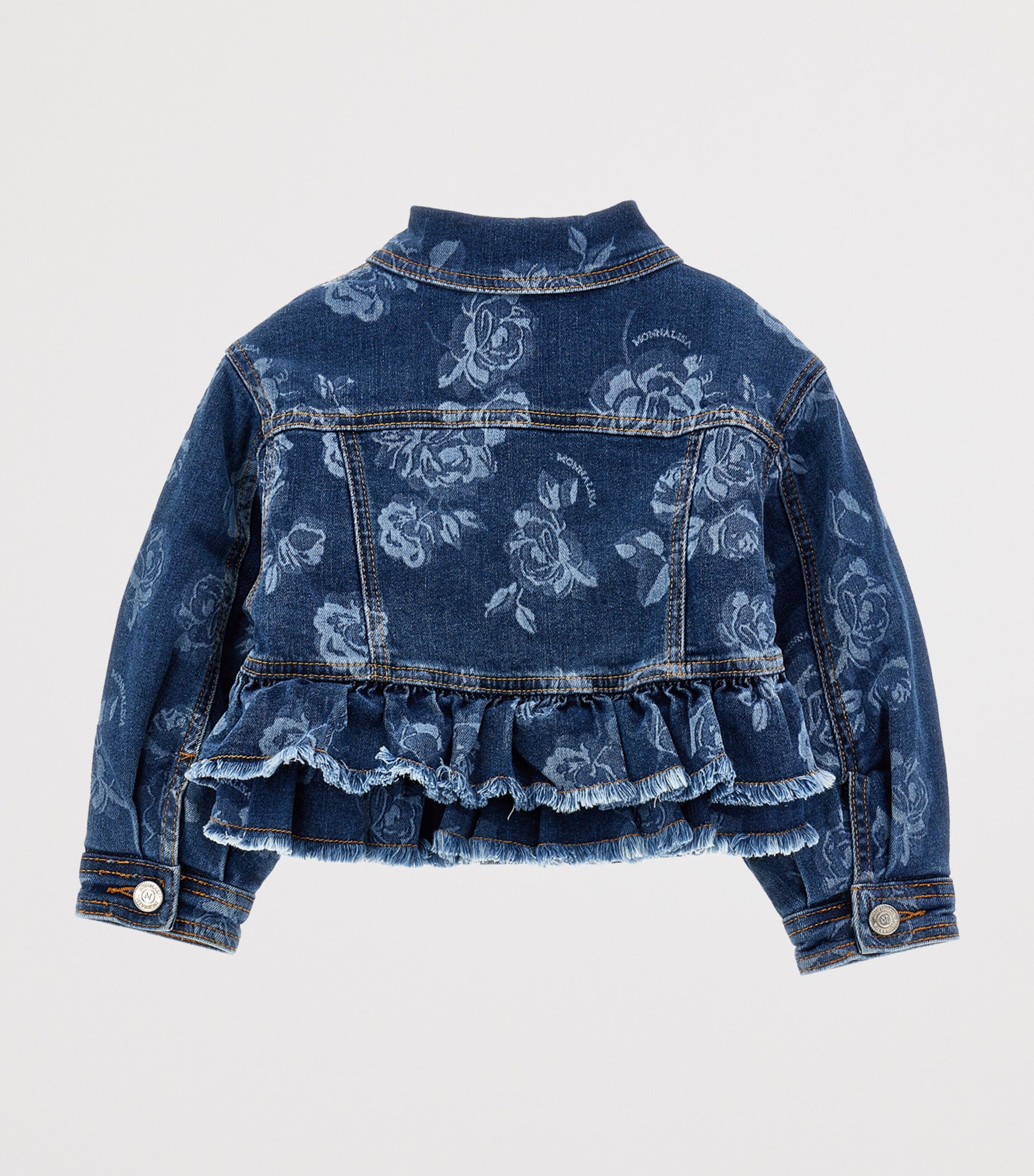 Floral Ruffle Denim Jacket