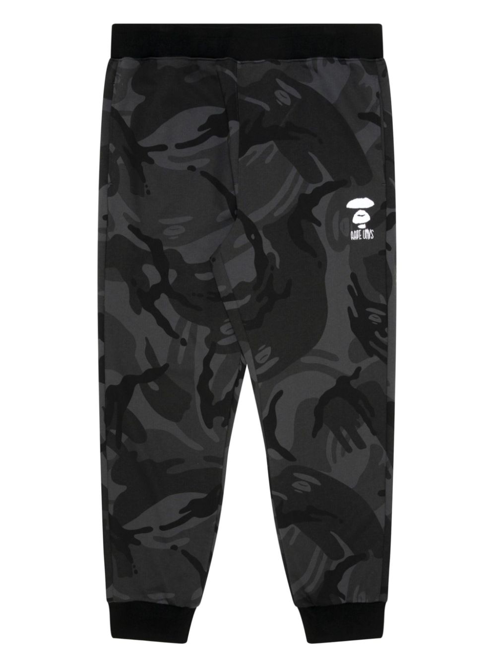 Camouflage-print tapered track pants - Black