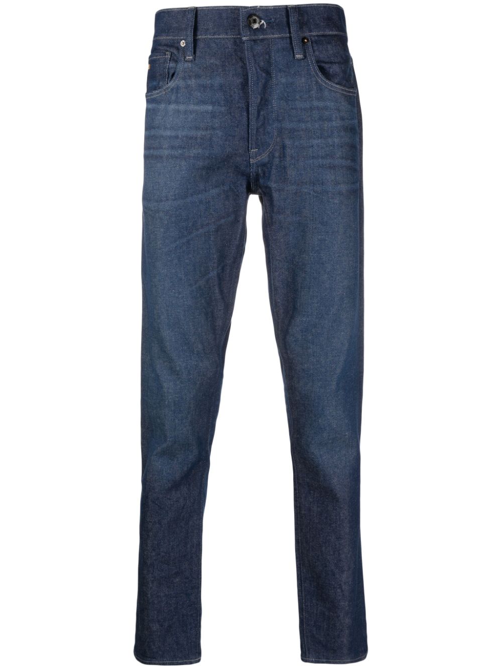 Straight-leg logo-embroidered jeans - Blue