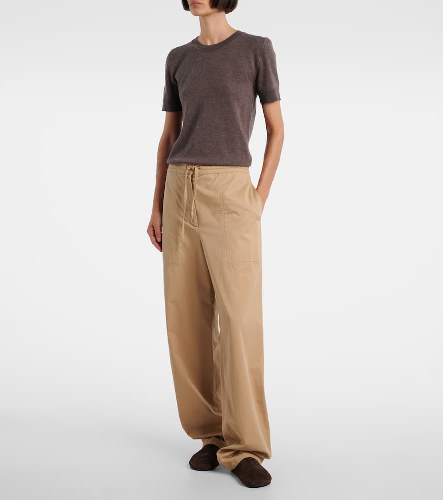 Mende cotton and cashmere wide-leg pants