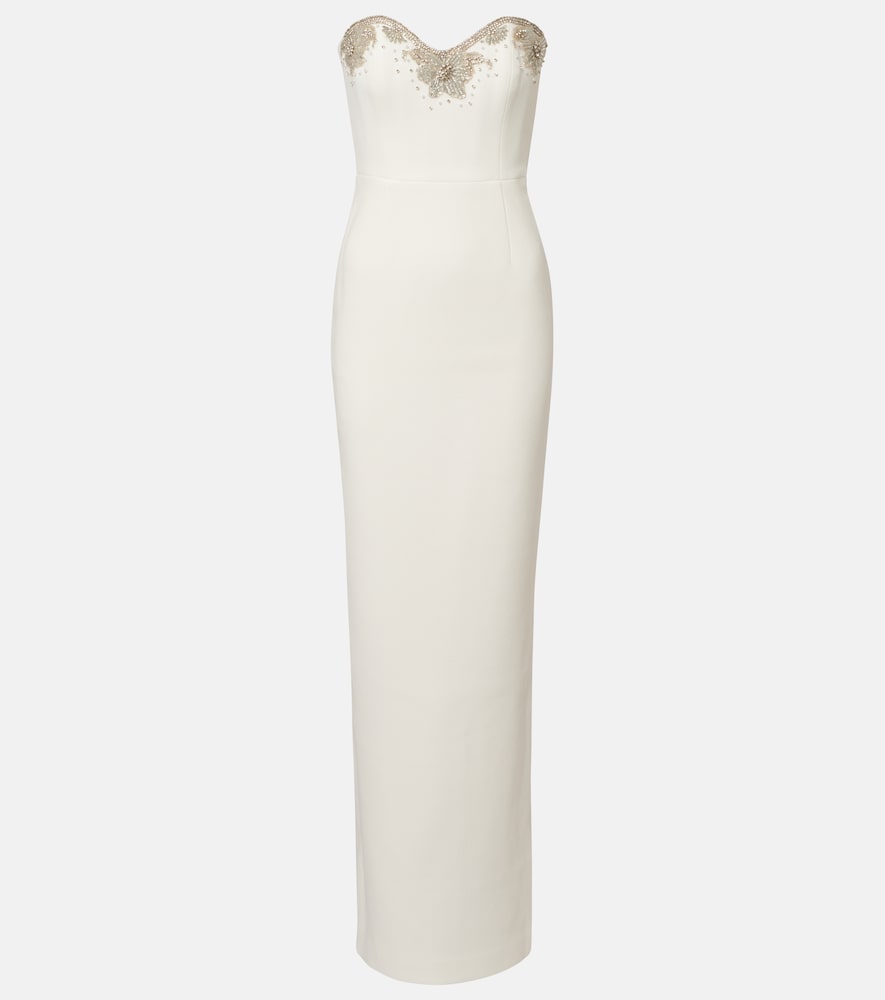 Bridal Melva embellished crêpe gown
