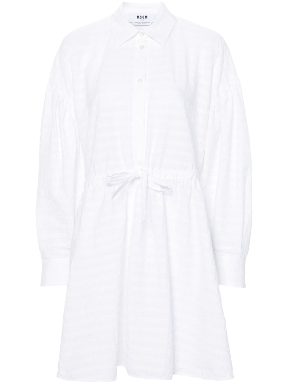 Seersucker mini dress - White