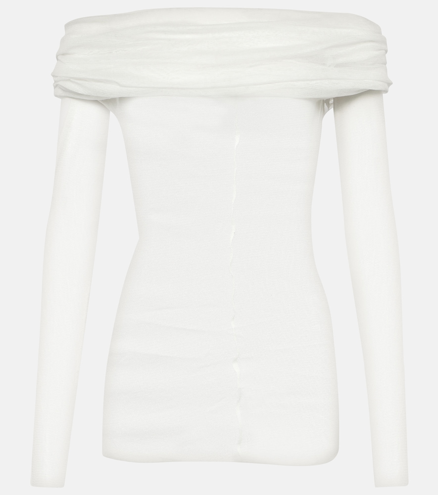 Draped silk top