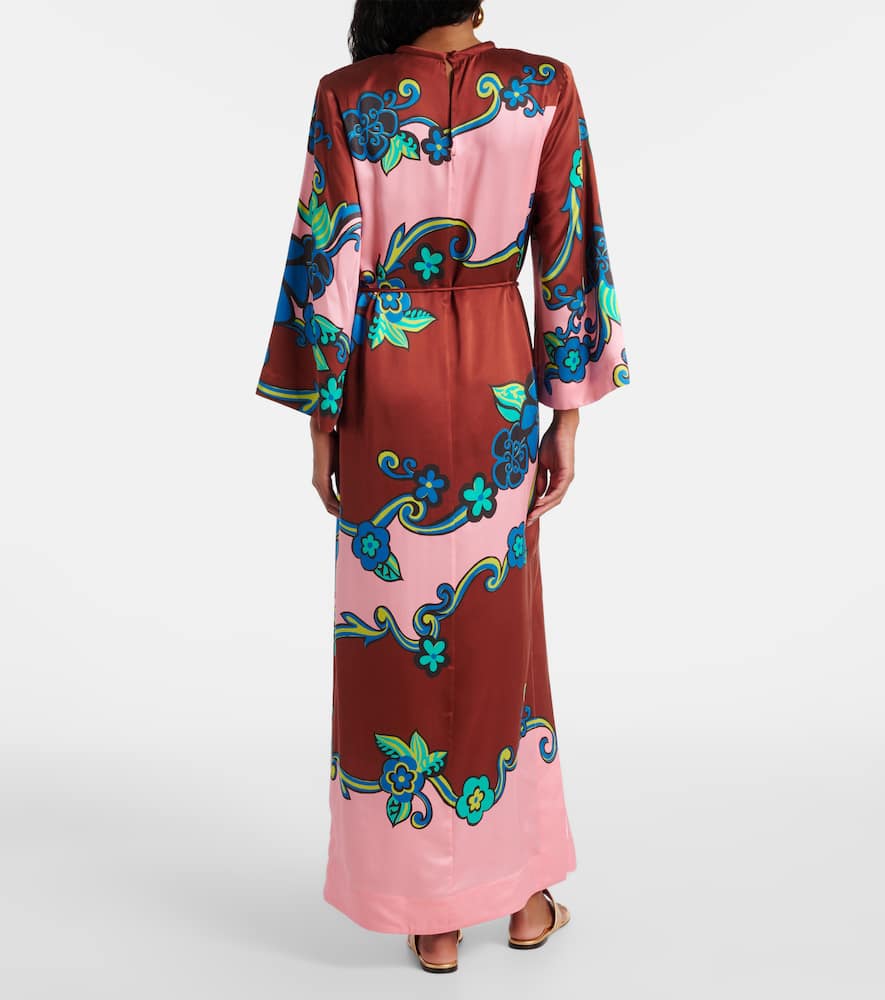 Alémais Printed silk satin maxi dress
