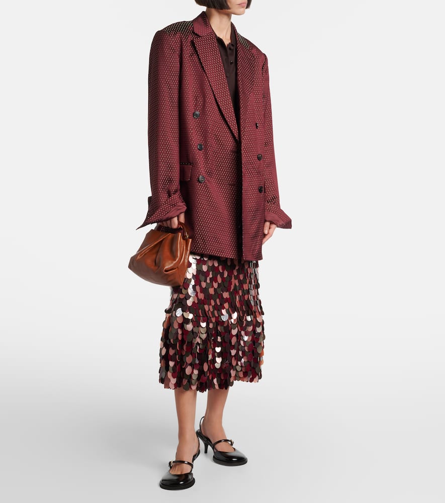 Polka-dot double-breasted blazer