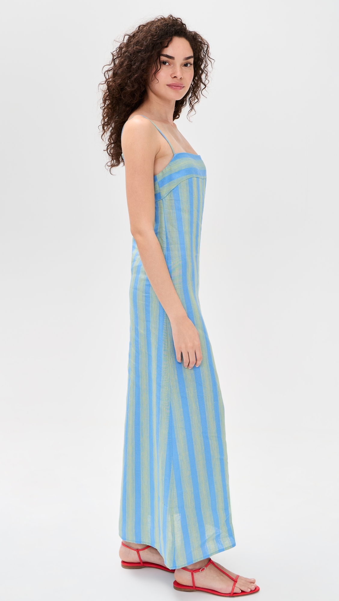 Laura Linen Dress Seaport Stripe