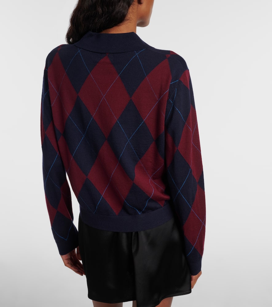 James argyle wool polo sweater