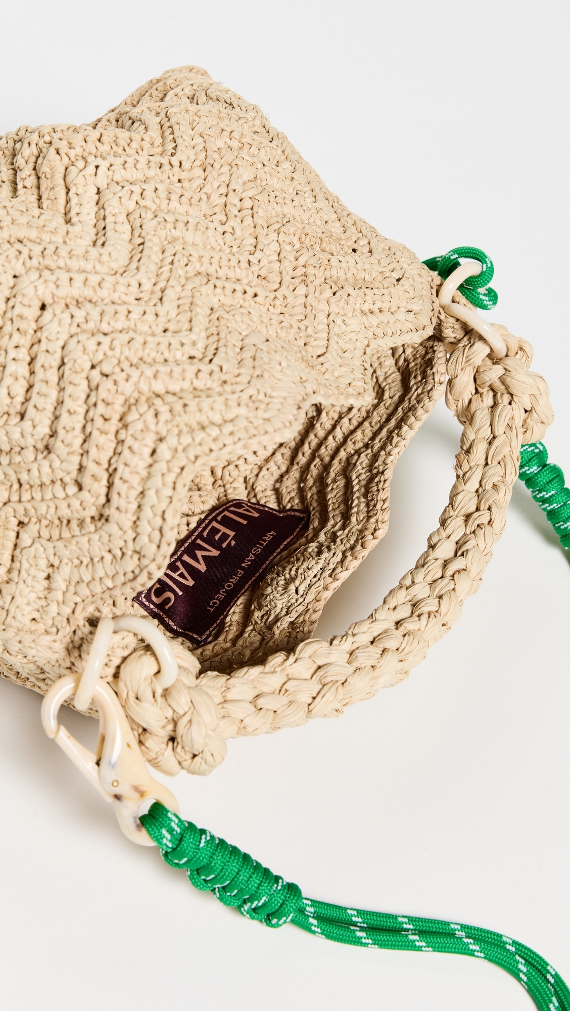 ALÉMAIS Horizon Raffia Shell Crossbody Bag Natural One Size
