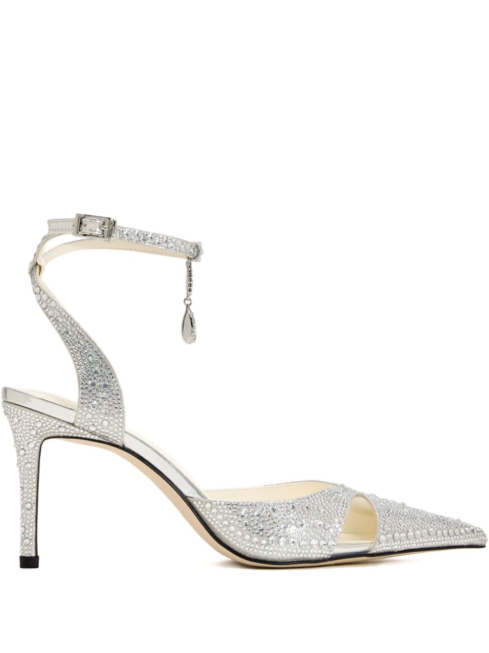 85mm Haidi crystal-embellished heeled pumps - Silver