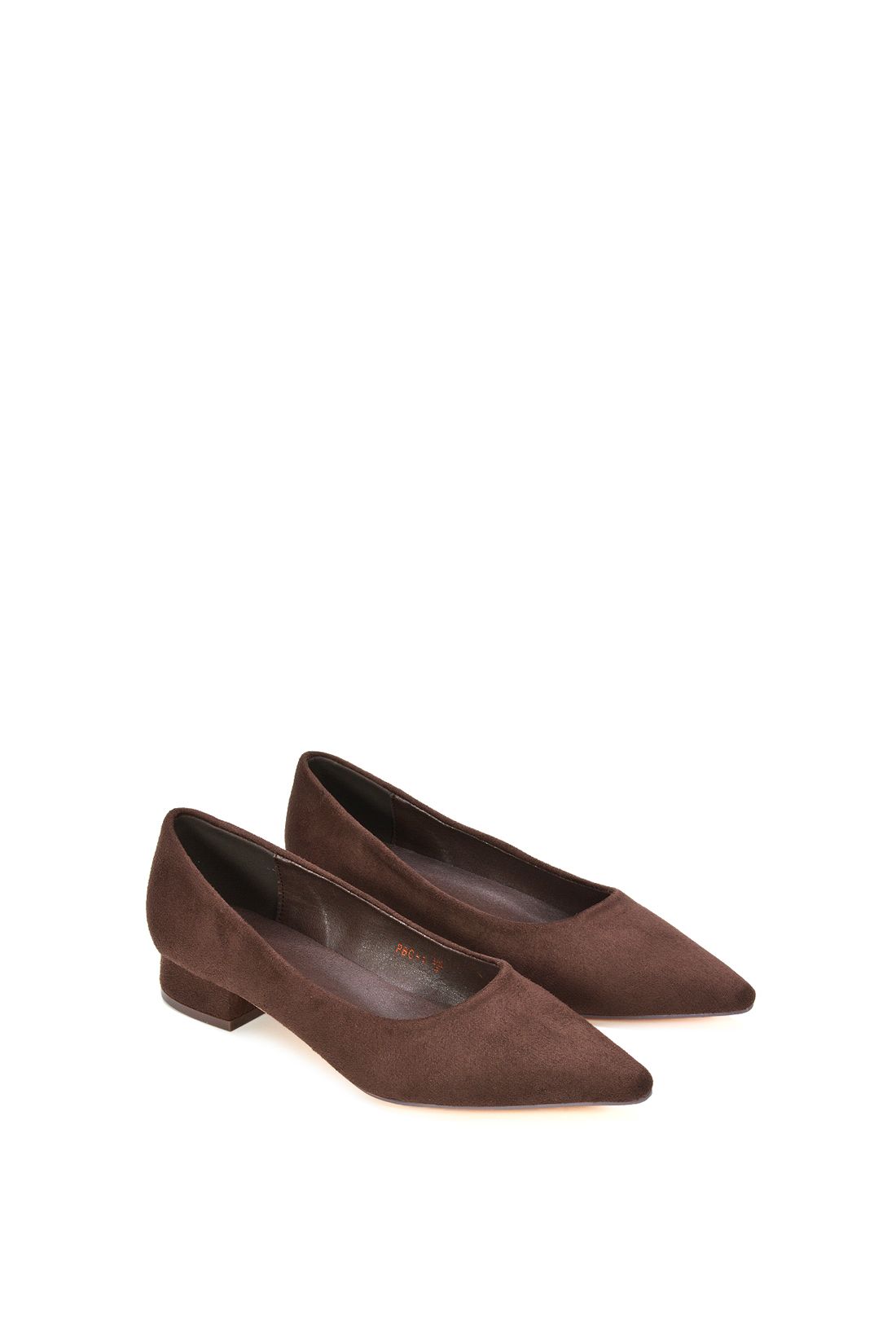 Xy London 'karen' Pointed Toe Court Shoes With Low Block Heel In Brown