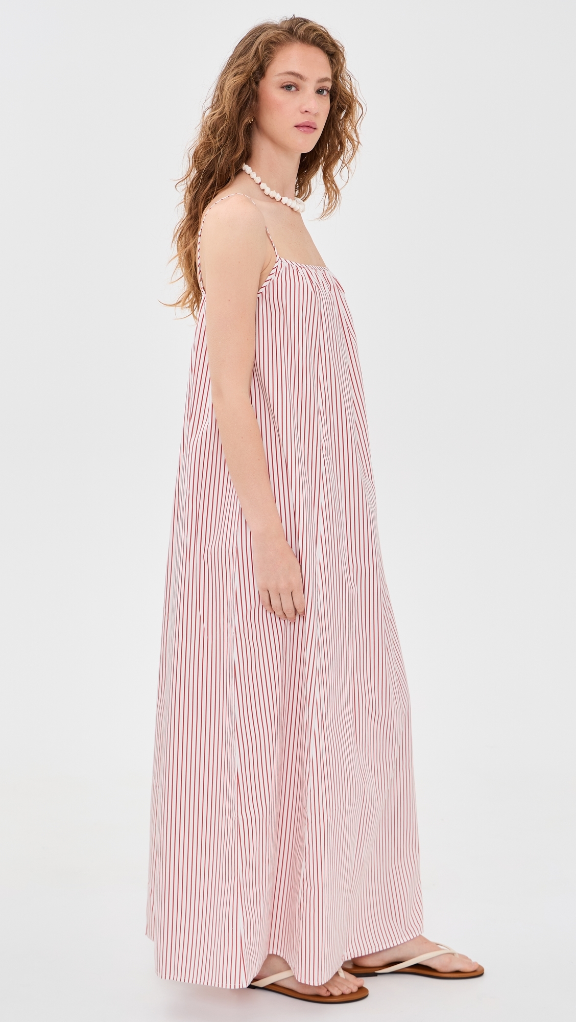 O. p.t Market Cotton Maxi Dress Red Stripe