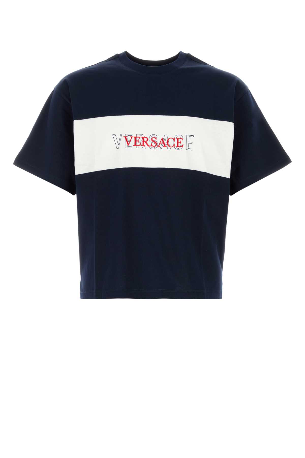 Versace - cotton crew neck t shirt color block