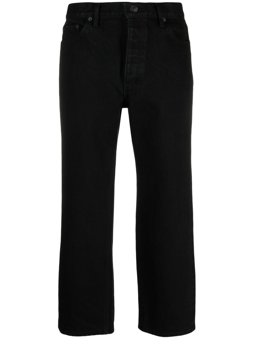 Cropped straight-leg jeans - Black