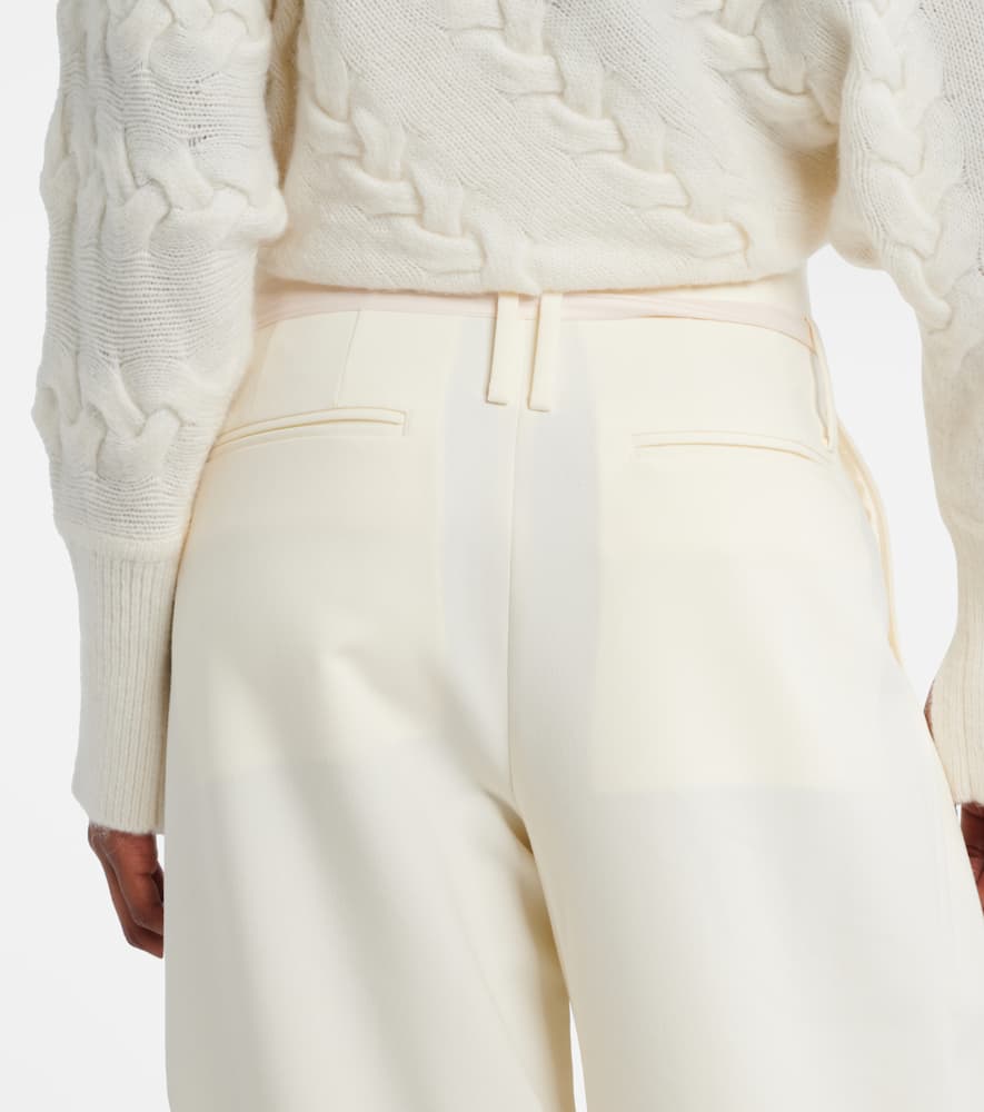Pleated high-rise wide-leg pants