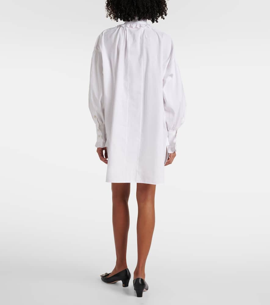 Ruffled cotton, linen, and silk minidress
